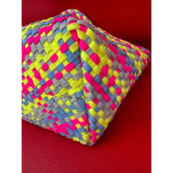 Naghedi St Barths Bright Multi-Colors Woven Medium Tote Bag Purse In Ibiza - Picture 9 of 14